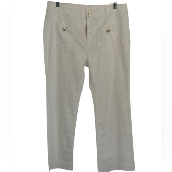 AS SEEN ON SOCIAL MEDIA Pants - AS SEEN ON SOCIAL MEDIA 3X IVORY BUTTON FRONT PANTS